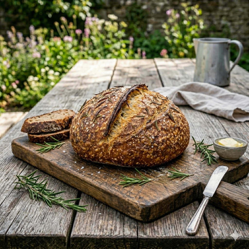 Rosemary sourdough loaf